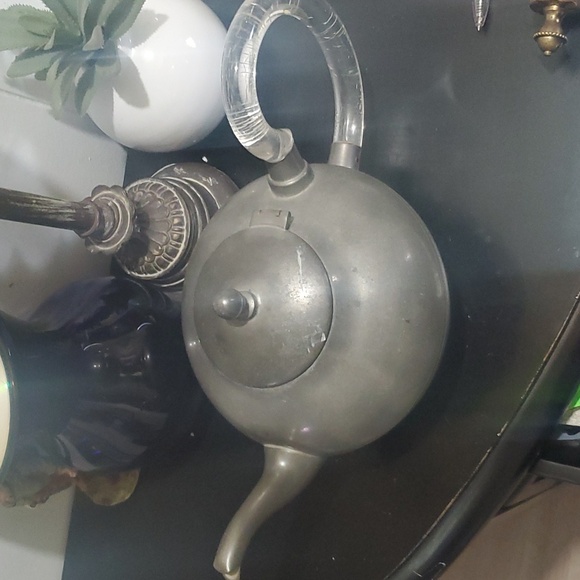 ANTIQUE HANDMADE PEWTER TEAPOT,  BY FREDERIK LUNNING. - Picture 6 of 8